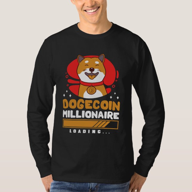 Crypto DogeCoin Millionaire Loading T Shirt (Framsida)