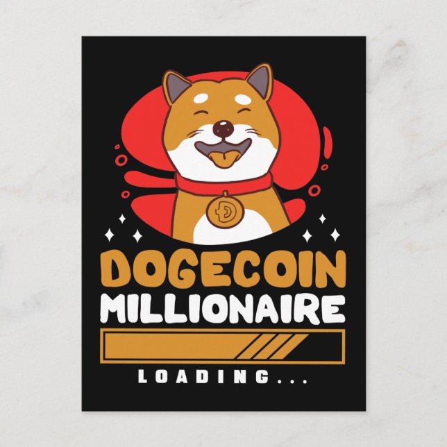 Crypto DogeCoin Millionaire Loading Vykort (Framsida)