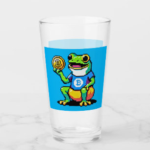 Crypto Frog - Lustigt Pixel Art Digital Currency Glaskopp