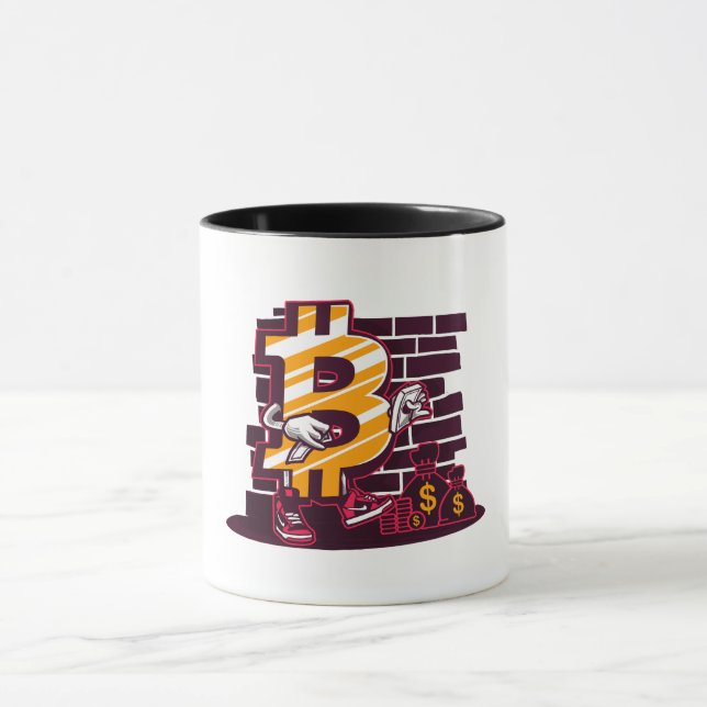 Crypto Hustler: Bitcoin Street Kung Mugg (Center)