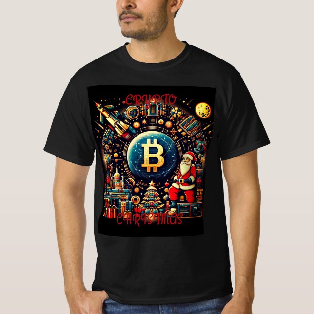 Crypto jul Tech Santa T-Shirt (Framsida)