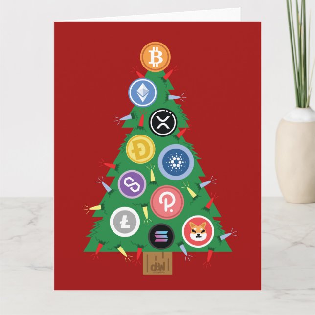 Crypto Julgran Cryptocurrency OrnamCard Kort (Framsida)