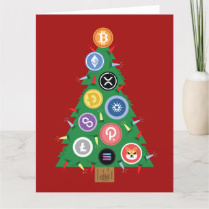 Crypto Julgran Cryptocurrency OrnamCard Kort