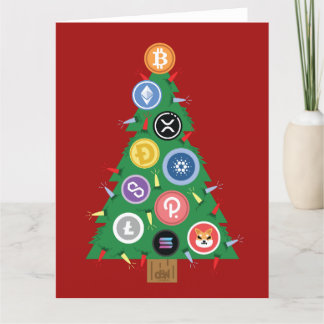 Crypto Julgran Cryptocurrency OrnamCard Kort