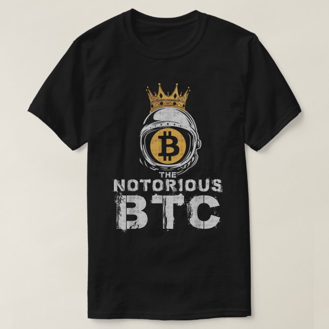 Crypto King Astronaut Bitcoin Design T Shirt (Design framsida)