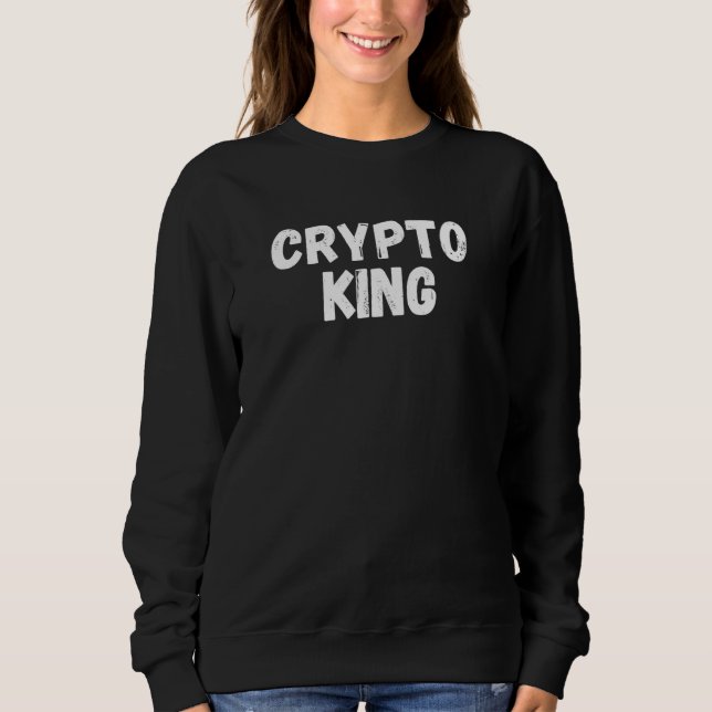 Crypto King  Bitcoin Kryptovaluta Blockchain Eth T Shirt (Framsida)