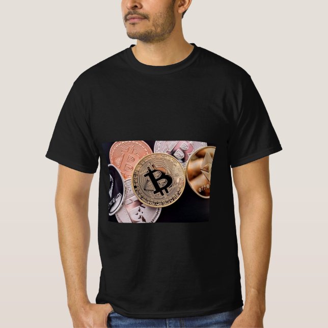 Crypto Kung: T-shirt för Bitcoin och Blockchain (Framsida)