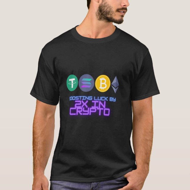 Crypto Lycko Boost, Blockchain Handlare - Förbättr T Shirt (Framsida)