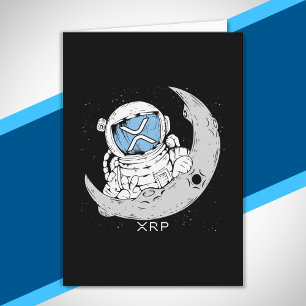 Crypto Meme XRP Cryptocurrency Cute Astronaut Måne Kort