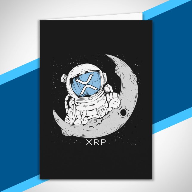 Crypto Meme XRP Cryptocurrency Cute Astronaut Måne Kort (Skapare uppladdad)