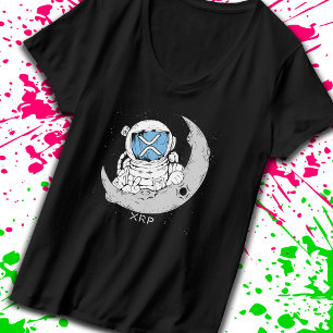 Crypto Meme XRP Cryptocurrency Cute Astronaut Måne T Shirt