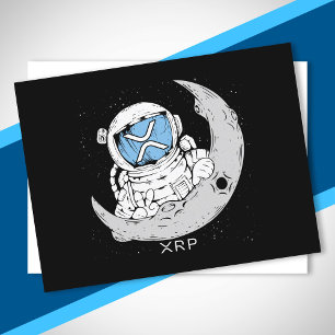 Crypto Meme XRP Cryptocurrency Cute Astronaut Måne Vykort