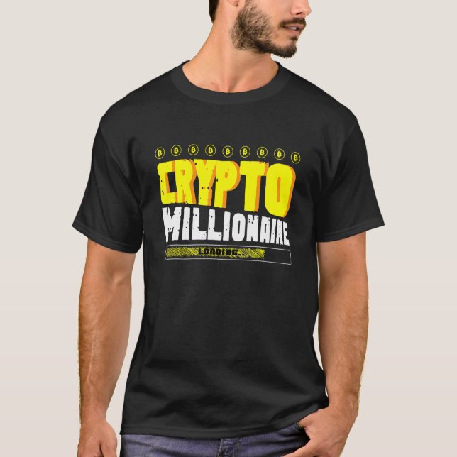 Crypto Millionaire Förmögen Person T Shirt (Framsida)