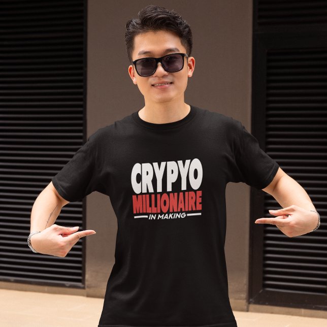 Crypto Millionaire in Skapar Planner T Shirt (funny crypto millionaire in the making bitcoin t shirt)