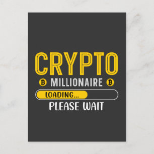 Crypto Millionaire laddar krypto Currency Postcar Vykort