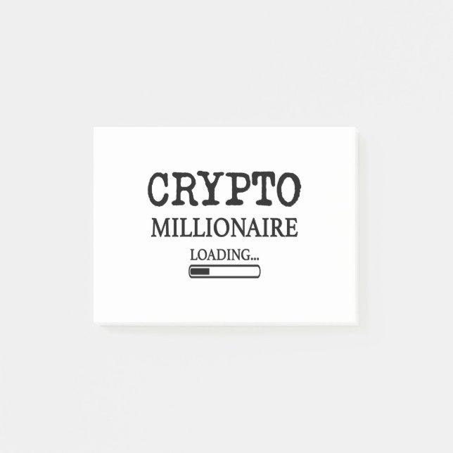 Crypto Millionaire-laddning Post-it Block (Framsida)