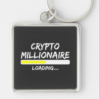 Crypto Millionaire Loading Keychain Fyrkantig Silverfärgad Nyckelring