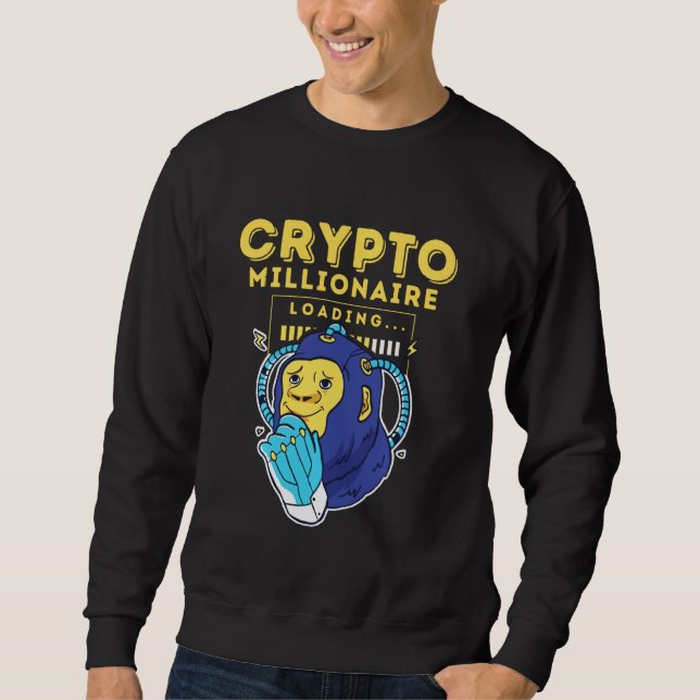 Crypto Millionaire Loading Lång Ärmad Tröja (Framsida)