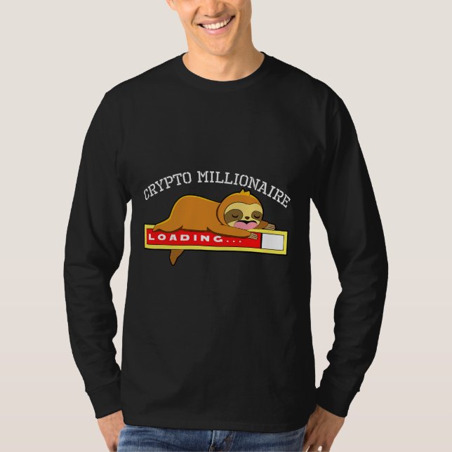 Crypto Millionaire Sloth Bitcoin 31 T Shirt (Framsida)