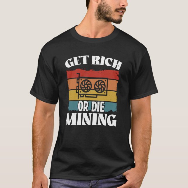 Crypto Miner Cryptocurrency Blockchain Technology T Shirt (Framsida)