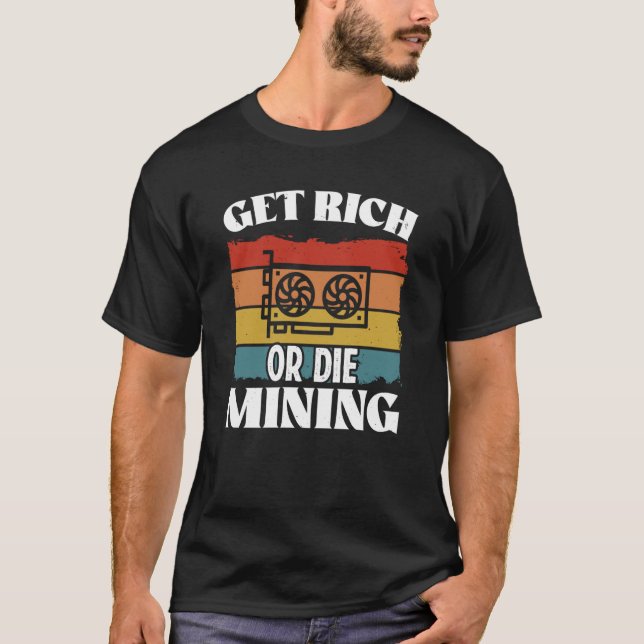 Crypto Miner Cryptocurrency Blockchain Technology  T Shirt (Framsida)