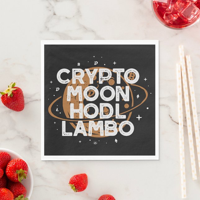 Crypto Moon HODL Lambo Pappersservett (Skapare uppladdad)