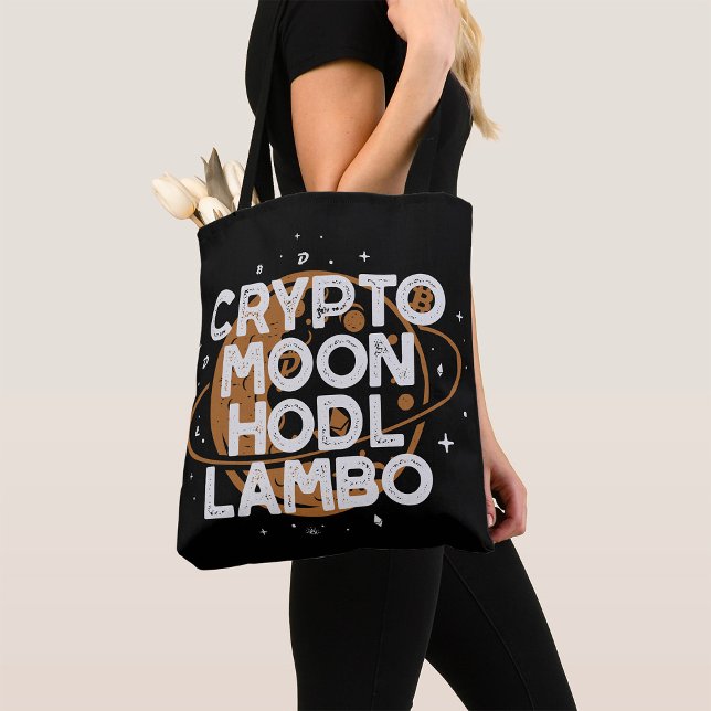 Crypto Moon HODL Lambo Tygkasse (Skapare uppladdad)