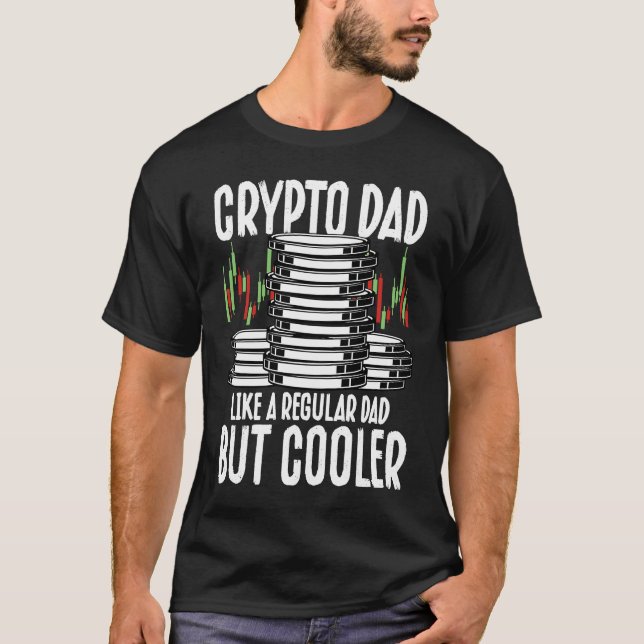 Crypto Pappa Cryptocurrency Blockchain Trader Best T Shirt (Framsida)