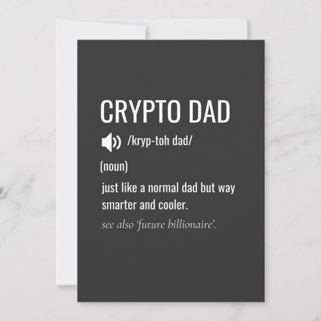 Crypto Pappa Definition Bitcoin HODL Fadersdag Julkort (Framsida)