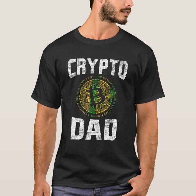 Crypto Pappa Investor Bull Day Trader Trading Bitc T Shirt (Framsida)