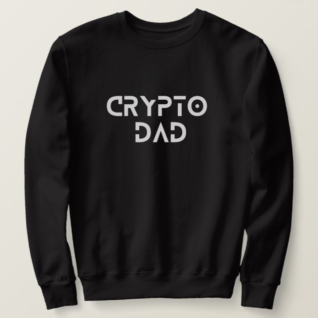 Crypto Pappa Trader Bitcoin HODL Fars dag Lång Ärmad Tröja (Design framsida)