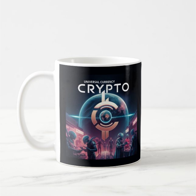 Crypto Planet Black Kaffemugg (Vänster)