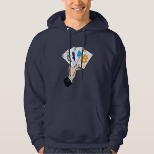Crypto Poker Hand-Färgad Hoodie