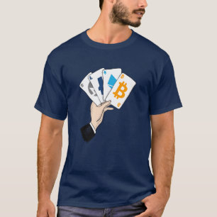 Crypto Poker Hand-Färgad T Shirt