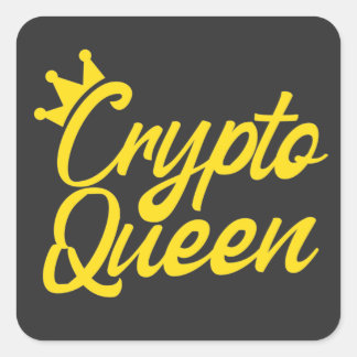 Crypto Queen Bitcoin Girl Fyrkantigt Klistermärke