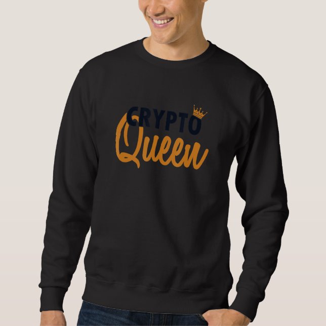 Crypto Queen Blockchains Crypto Cryptocurrency bit Lång Ärmad Tröja (Framsida)