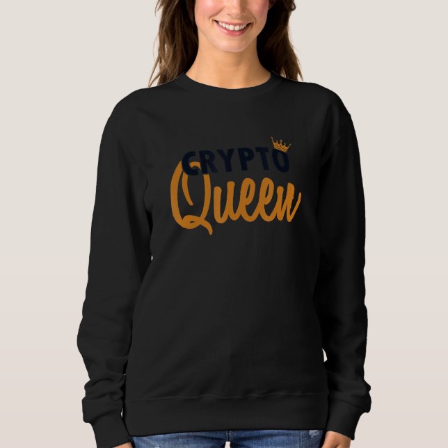 Crypto Queen Blockchains Crypto Cryptocurrency bit T Shirt (Framsida)