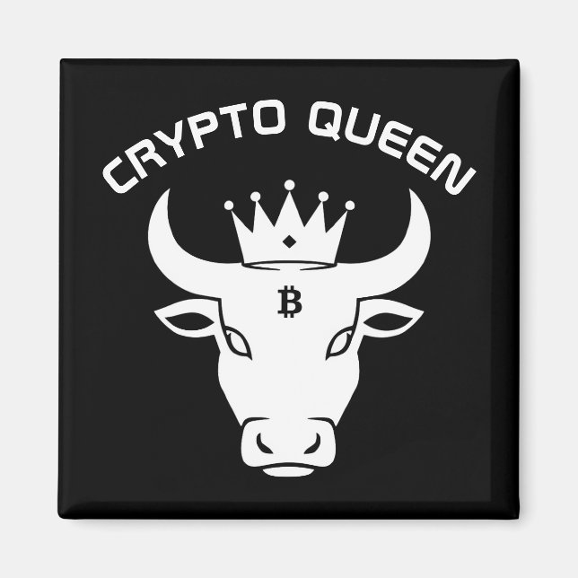 Crypto Queen Personlig Black Magnet (Framsidan)