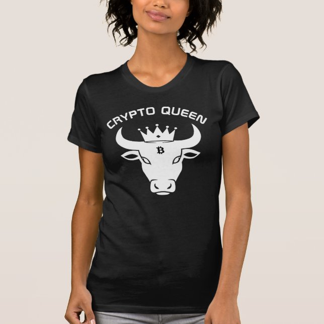 Crypto Queen Personlig Black T Shirt (Framsida)