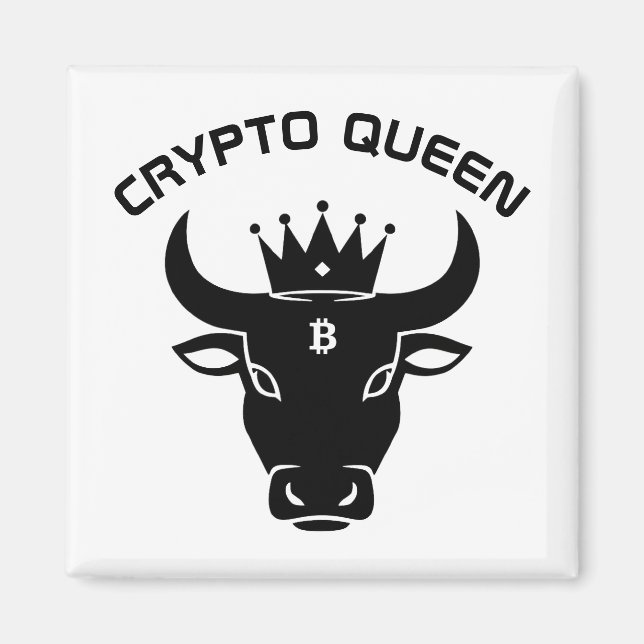 Crypto Queen Personlig White Magnet (Framsidan)
