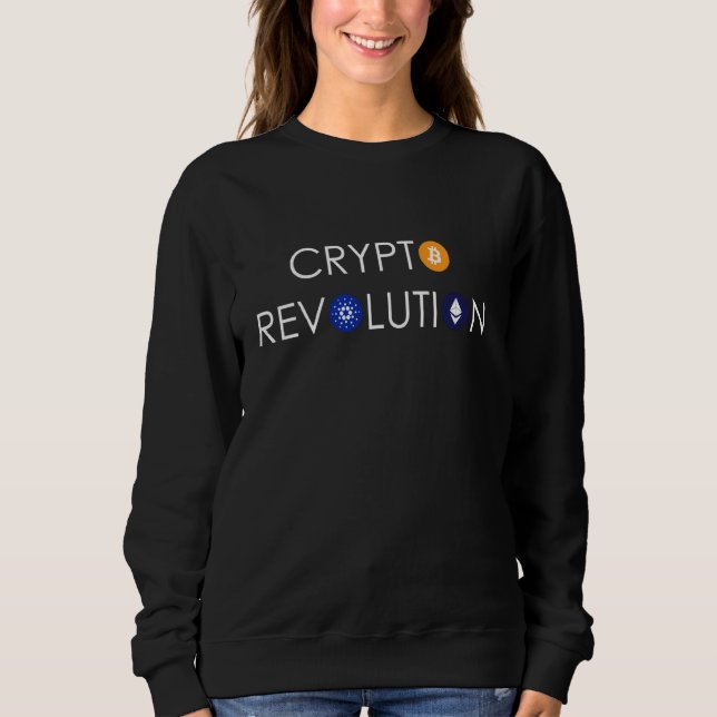 Crypto Revolution Hodl Cryptocurrency Btc Eth Ada T Shirt (Framsida)