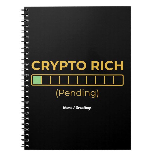 Crypto Rich Pending Loading Bar Funny Investor  Anteckningsbok (Framsidan)