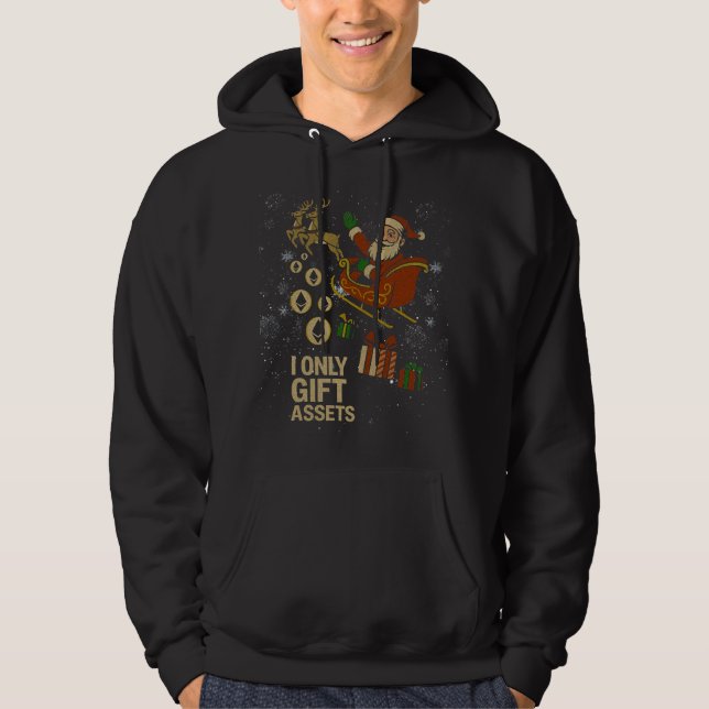 Crypto Sleigh Ride™ Santa ETH Blockchain Troende Hoodie (Framsida)