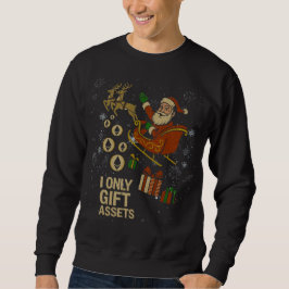 Crypto Sleigh Ride™ Santa Holiday för ETH Stakers Lång Ärmad Tröja