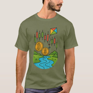 Crypto Stocks Trading Flowing river T Shirt