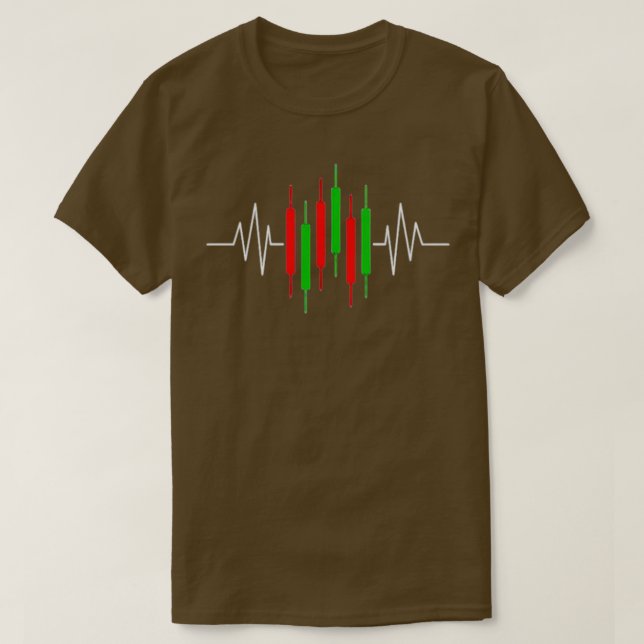 Crypto Token Heartslag Candlestick-diagram T Shirt (Design framsida)