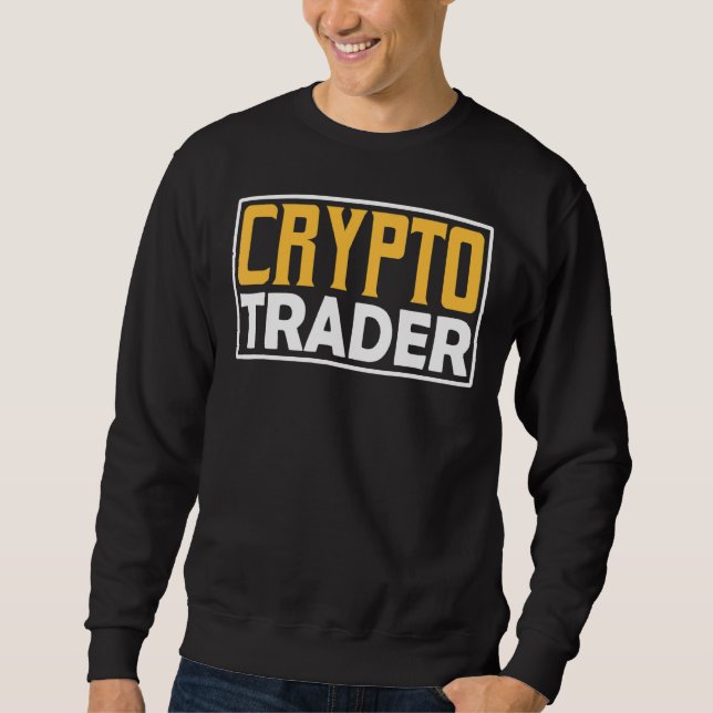 Crypto Trader Trading Cryptos Lång Ärmad Tröja (Framsida)