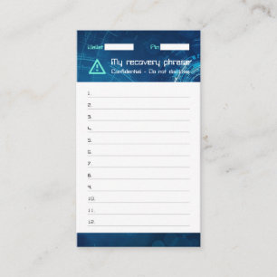 Crypto Wallet Sci-Fi Recovery Seed 12 Visitkort