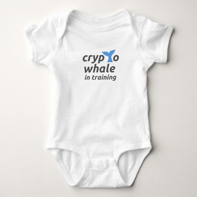 Crypto Whale in Training Baby Bodysuit T Shirt (Framsida)