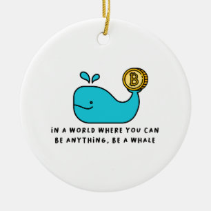 Crypto Whale T-Shirt Julgransprydnad Keramik